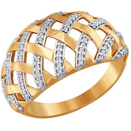 Кольцо из золота с фианитами 016632
