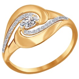 Кольцо из золота с фианитами 016657