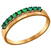 Кольцо из золота с зелеными фианитами 016671