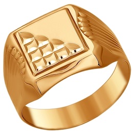Печатка из золота с алмазной гранью 016686