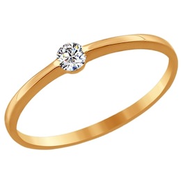 Помолвочное кольцо из золота с фианитом 016705