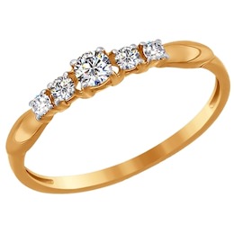 Помолвочное кольцо из золота с фианитами 016708