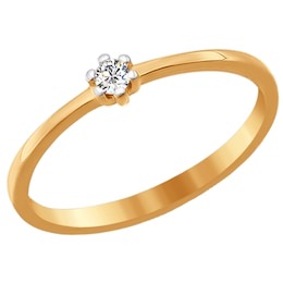 Помолвочное кольцо из золота с фианитом 016759