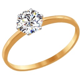 Помолвочное кольцо из золота с фианитом 016788