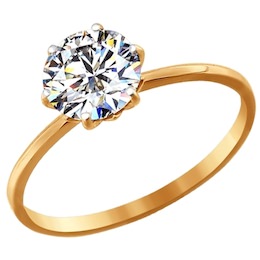 Помолвочное кольцо из золота с фианитом 016789