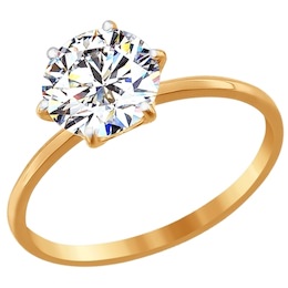 Помолвочное кольцо из золота с фианитом 016790