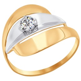 Кольцо из золота с фианитом 016809