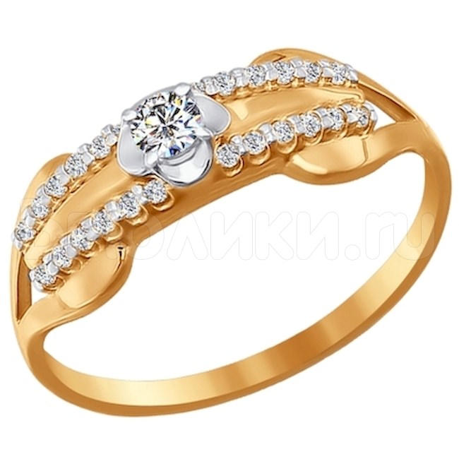 Кольцо из золота с фианитами 016837