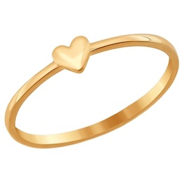 Золотое кольцо с сердечком 016873