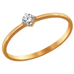Кольцо из золота с фианитом 016891