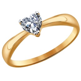 Помолвочное кольцо из золота с фианитом 016949