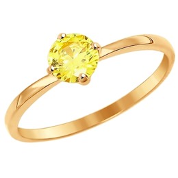 Кольцо из золота с фианитом 016963