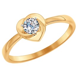 Помолвочное кольцо из золота с фианитом 016998