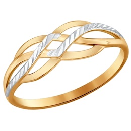 Кольцо из золота с алмазной гранью 017002
