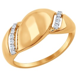 Кольцо из золота с фианитами 017015