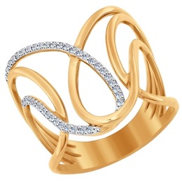 Кольцо из золота с фианитами 017030