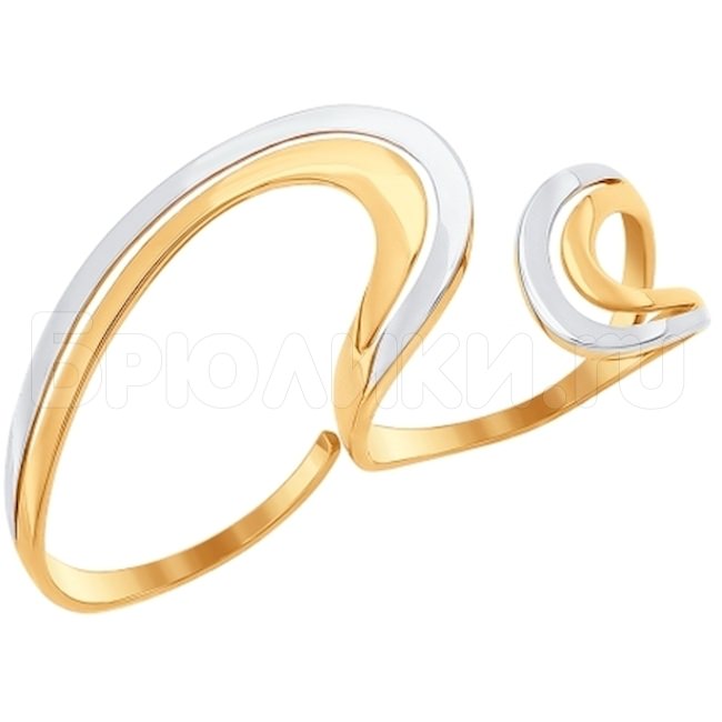 Кольцо на два пальца из золота 017077