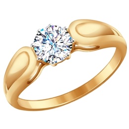 Помолвочное кольцо из золота с фианитом 017099