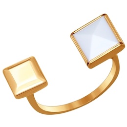 Кольцо из золота с ситаллом-кахолонгом 017125