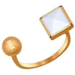 Кольцо из золота с ситаллом-кахолонгом 017126