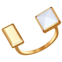 Кольцо из золота с ситаллом-кахолонгом 017127