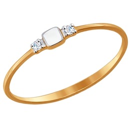 Помолвочное кольцо из золота с фианитами 017139