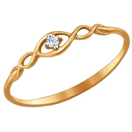 Помолвочное кольцо из золота с фианитом 017141
