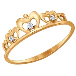 Кольцо из золота с фианитами 017148