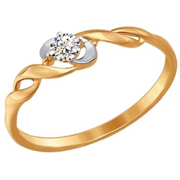 Кольцо из золота с фианитом 017216