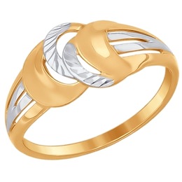 Кольцо из золота с алмазной гранью 017252