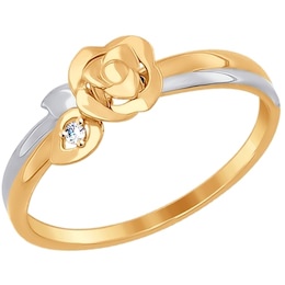 Кольцо из золота с фианитом 017273