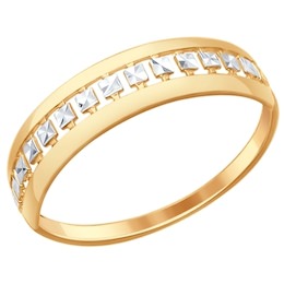 Кольцо из золота с алмазной гранью 017293