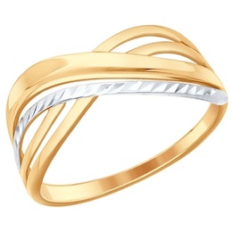 Кольцо из золота с алмазной гранью 017294