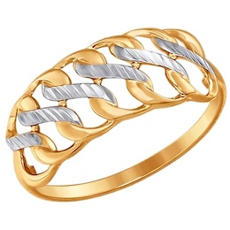 Кольцо из золота с алмазной гранью 017309