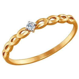 Кольцо из золота с фианитом 017322