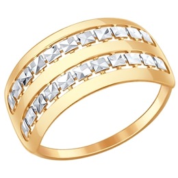 Кольцо из золота с алмазной гранью 017333