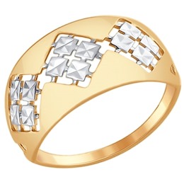 Кольцо из золота с алмазной гранью 017334