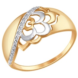 Кольцо из золота с фианитами 017336