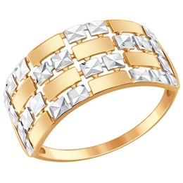 Кольцо из золота с алмазной гранью 017342