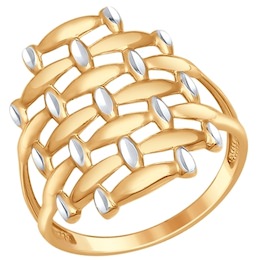 Кольцо из золота с алмазной гранью 017343