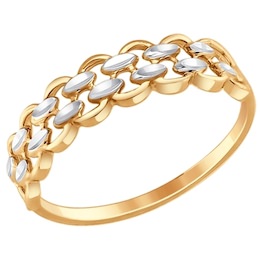 Кольцо из золота с алмазной гранью 017347