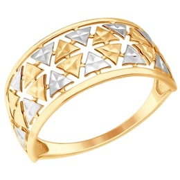 Кольцо из золота с алмазной гранью 017364