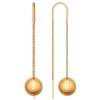 Золотые серьги-цепочки с подвеской в форме шара 026750