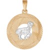 Подвеска знак зодиака из комбинированного золота с алмазной гранью «Овен» 032325