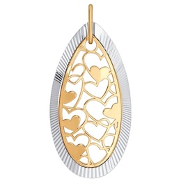 Подвеска из комбинированного золота с алмазной гранью 034150