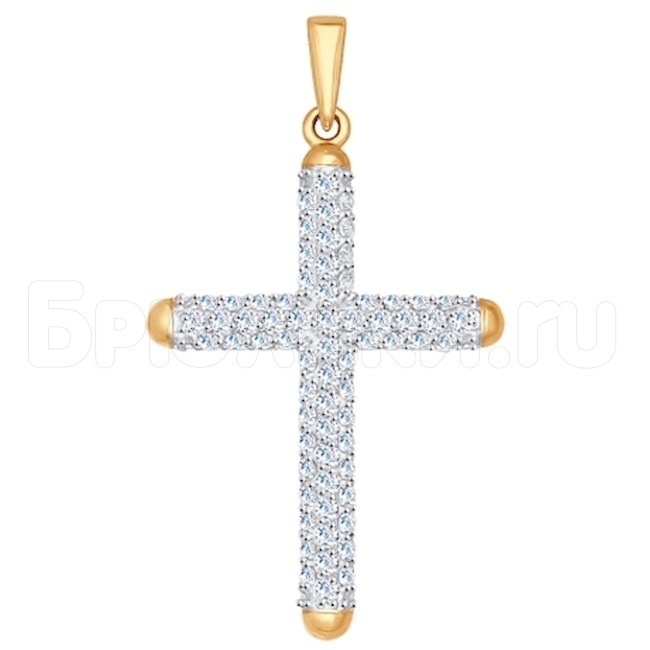Крест из золота с фианитами 034931