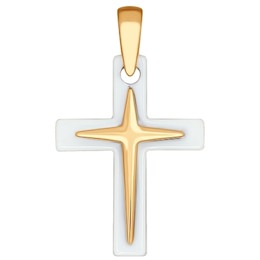 Крест из золота с керамической вставкой 034978