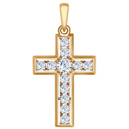 Крест из золота с фианитами 035114