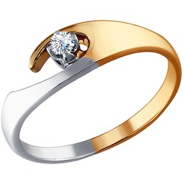 Лаконичное кольцо из комбинированного золота 1010080
