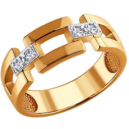 Кольцо из комбинированного золота с бриллиантами 1010107